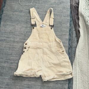 tan corduroy overalls